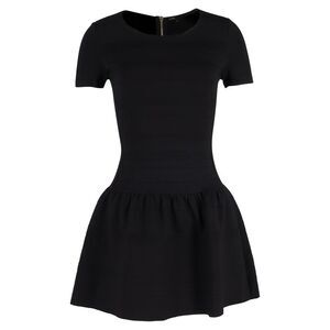Maje Mini Peplum Dress in Black Polyester